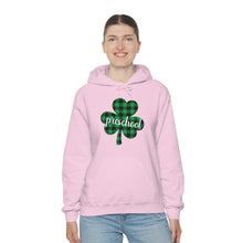 Load image into Gallery viewer, Preschool Plaid Shamrock ADULT Hooded Sweatshirt