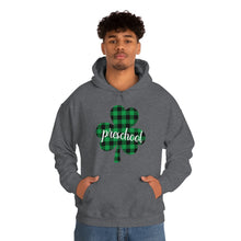Load image into Gallery viewer, Preschool Plaid Shamrock ADULT Hooded Sweatshirt