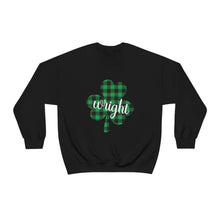 Load image into Gallery viewer, Wright Plaid Shamrock ADULT Crewneck Sweatshirt
