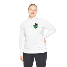 Load image into Gallery viewer, Preschool Plaid Shamrock ADULT Unisex Quarter-Zip Pullover