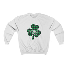 Load image into Gallery viewer, Scottish Corners Plaid Shamrock Adult Crewneck Sweatshirt