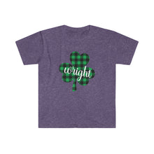 Load image into Gallery viewer, Wright Plaid Shamrock ADULT Super Soft T-Shirt
