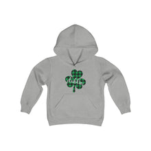 Load image into Gallery viewer, Dublin Plaid Shamrock YOUTH Hoodie