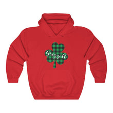 Load image into Gallery viewer, Grizzell Plaid Shamrock Hooded Sweatshirt