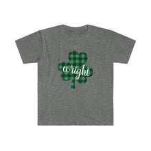Load image into Gallery viewer, Wright Plaid Shamrock ADULT Super Soft T-Shirt