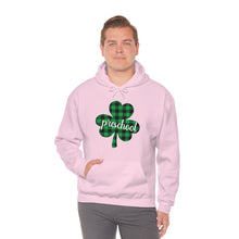 Load image into Gallery viewer, Preschool Plaid Shamrock ADULT Hooded Sweatshirt