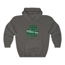 Load image into Gallery viewer, Indian Run Plaid Shamrock ADULT Hooded Sweatshirt
