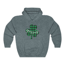Load image into Gallery viewer, Grizzell Plaid Shamrock Hooded Sweatshirt