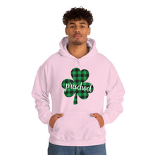 Load image into Gallery viewer, Preschool Plaid Shamrock ADULT Hooded Sweatshirt