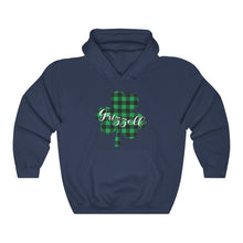 Load image into Gallery viewer, Grizzell Plaid Shamrock Hooded Sweatshirt