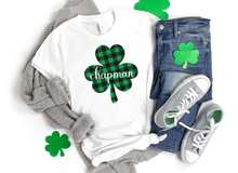 Load image into Gallery viewer, Chapman Plaid Shamrock Adult Tee