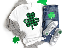 Load image into Gallery viewer, Deer Run Plaid Shamrock Adult Tee