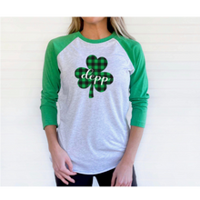 Load image into Gallery viewer, Depp Plaid Shamrock ADULT Baseball Tee