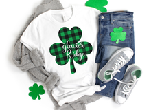 Load image into Gallery viewer, Glacier Ridge Plaid Shamrock ADULT Tee