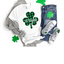 Load image into Gallery viewer, Wright Plaid Shamrock ADULT Super Soft T-Shirt