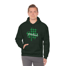 Load image into Gallery viewer, Preschool Plaid Shamrock ADULT Hooded Sweatshirt