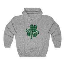 Load image into Gallery viewer, Grizzell Plaid Shamrock Hooded Sweatshirt