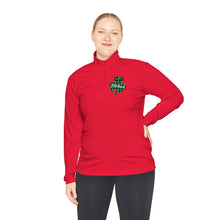 Load image into Gallery viewer, Preschool Plaid Shamrock ADULT Unisex Quarter-Zip Pullover