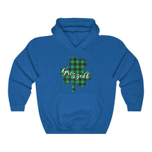 Load image into Gallery viewer, Grizzell Plaid Shamrock Hooded Sweatshirt