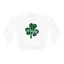 Load image into Gallery viewer, Wright Plaid Shamrock ADULT Crewneck Sweatshirt