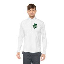 Load image into Gallery viewer, Preschool Plaid Shamrock ADULT Unisex Quarter-Zip Pullover