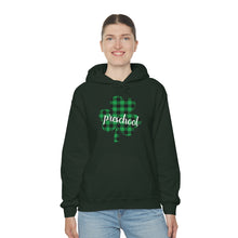 Load image into Gallery viewer, Preschool Plaid Shamrock ADULT Hooded Sweatshirt
