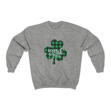 Load image into Gallery viewer, Scottish Corners Plaid Shamrock Adult Crewneck Sweatshirt