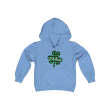 Load image into Gallery viewer, Preschool Plaid Shamrock YOUTH Hoodie