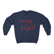 Load image into Gallery viewer, Merry and Bright Script Crewneck