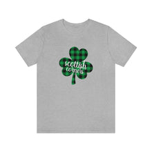 Load image into Gallery viewer, Scottish Corners Plaid Shamrock Adult Tee
