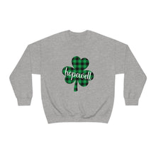 Load image into Gallery viewer, Hopewell Plaid Shamrock ADULT Super Soft Crewneck Sweatshirt