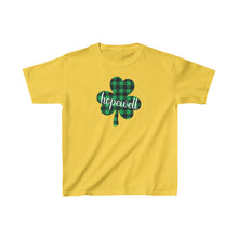 Load image into Gallery viewer, Hopewell Plaid Shamrock YOUTH Tee