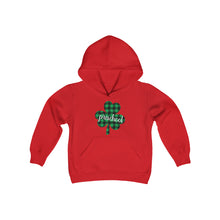 Load image into Gallery viewer, Preschool Plaid Shamrock YOUTH Hoodie