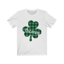 Load image into Gallery viewer, Thomas Plaid Shamrock Adult Tee