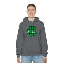 Load image into Gallery viewer, Preschool Plaid Shamrock ADULT Hooded Sweatshirt