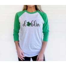 Load image into Gallery viewer, Dublin Script ADULT Baseball Tee