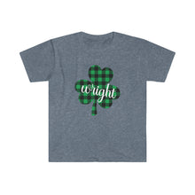 Load image into Gallery viewer, Wright Plaid Shamrock ADULT Super Soft T-Shirt