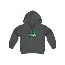 Load image into Gallery viewer, Wright Plaid Shamrock YOUTH Hoodie