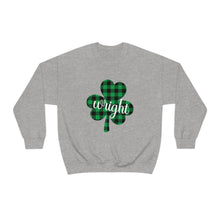 Load image into Gallery viewer, Wright Plaid Shamrock ADULT Crewneck Sweatshirt