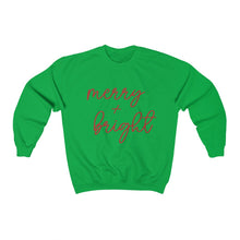 Load image into Gallery viewer, Merry and Bright Script Crewneck