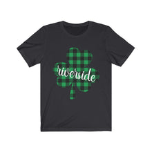 Load image into Gallery viewer, Riverside Plaid Shamrock Adult Tee