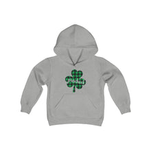 Load image into Gallery viewer, Preschool Plaid Shamrock YOUTH Hoodie