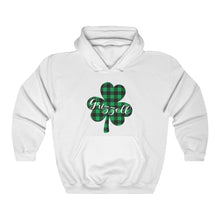 Load image into Gallery viewer, Grizzell Plaid Shamrock Hooded Sweatshirt