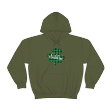 Load image into Gallery viewer, Dublin Plaid Shamrock ADULT Hooded Sweatshirt