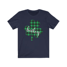 Load image into Gallery viewer, Bailey Plaid Shamrock ADULT Tee
