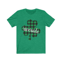 Load image into Gallery viewer, Riverside Plaid Shamrock Adult Tee