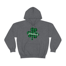 Load image into Gallery viewer, Preschool Plaid Shamrock ADULT Hooded Sweatshirt