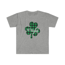 Load image into Gallery viewer, Wright Plaid Shamrock ADULT Super Soft T-Shirt