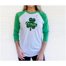 Load image into Gallery viewer, Eversole Plaid Shamrock Baseball Tee
