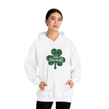 Load image into Gallery viewer, Olde Sawmill Plaid Shamrock ADULT Hooded Sweatshirt
